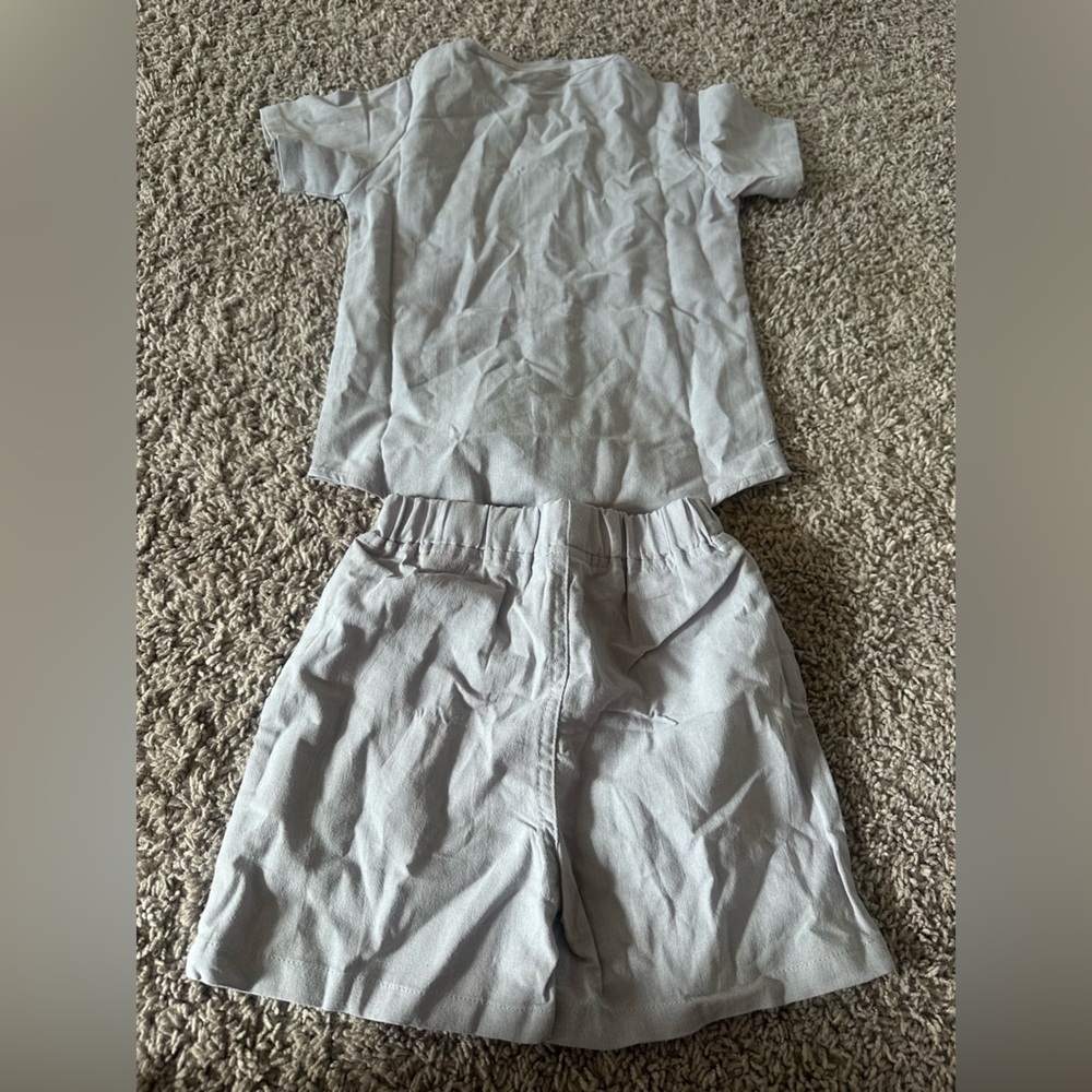Brand New Gray Linen Pants with Button Detail - Picture 3 of 3
